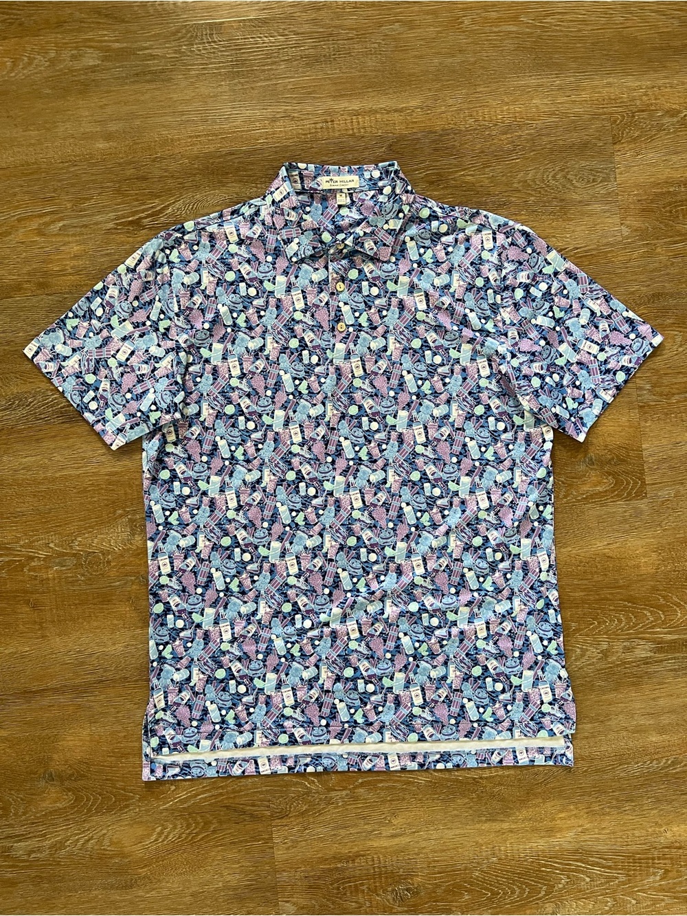 Peter Millar Summer Comfort Transfusion Boom Crown Cocktail Golf Polo | Size M